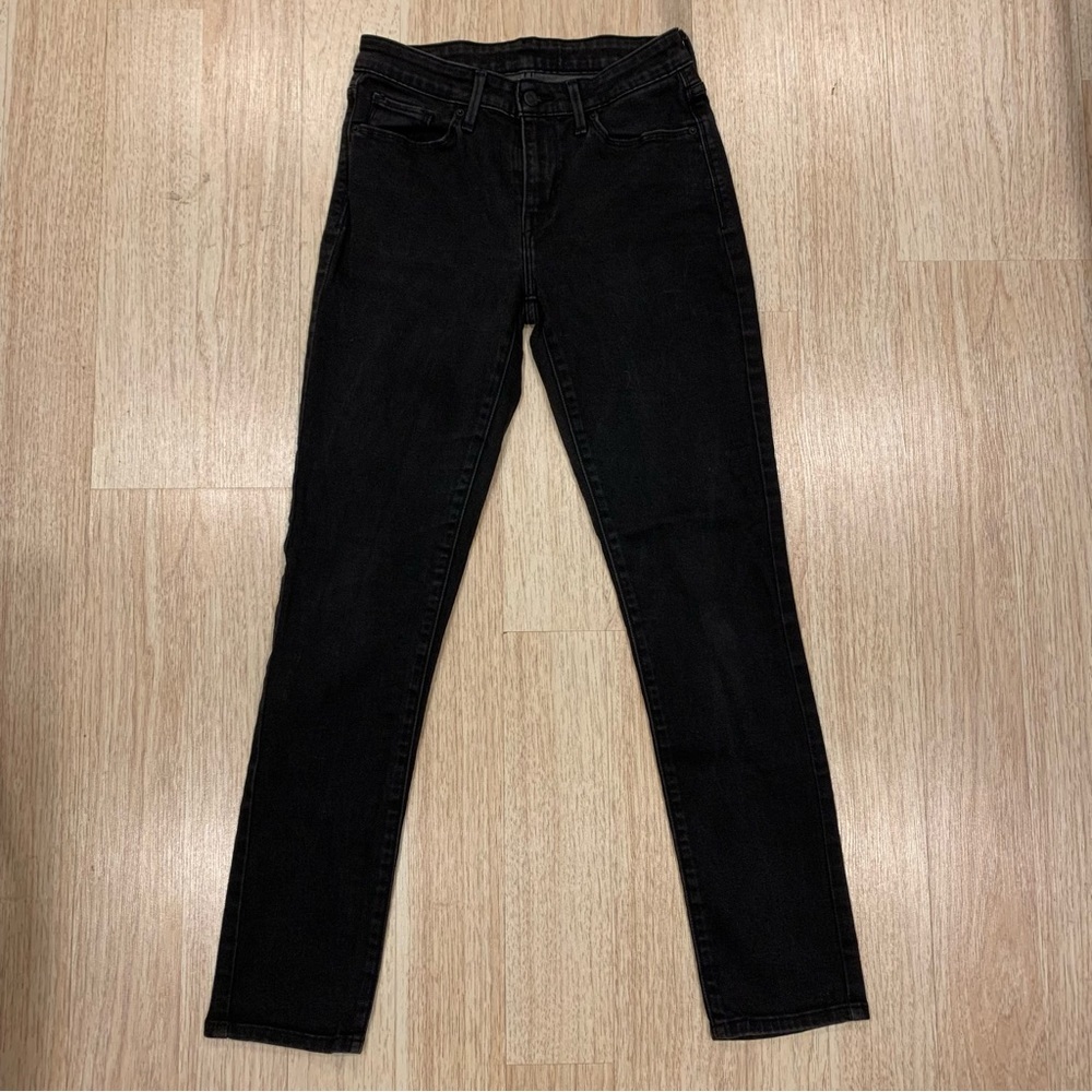 Levis Womens Black Slim Leg High Waisted Jeans Size 27
